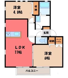 小山駅 バス23分  西坪公園東下車：停歩3分 2階の物件間取画像